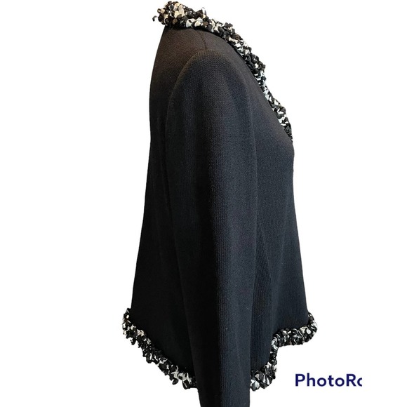 JSS Women's Black and White Luxury Button Down Sweater/Top - Picture 2 of 9